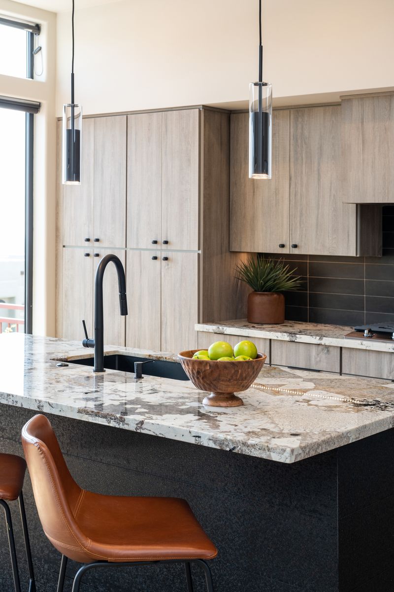 kitchen island and sink